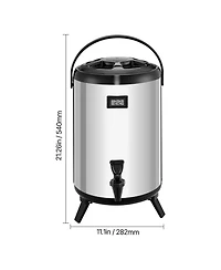 Sugift 3.2 Gal 12L Stainless Steel Insulated Beverage Dispenser with Spigot and Temperature Display