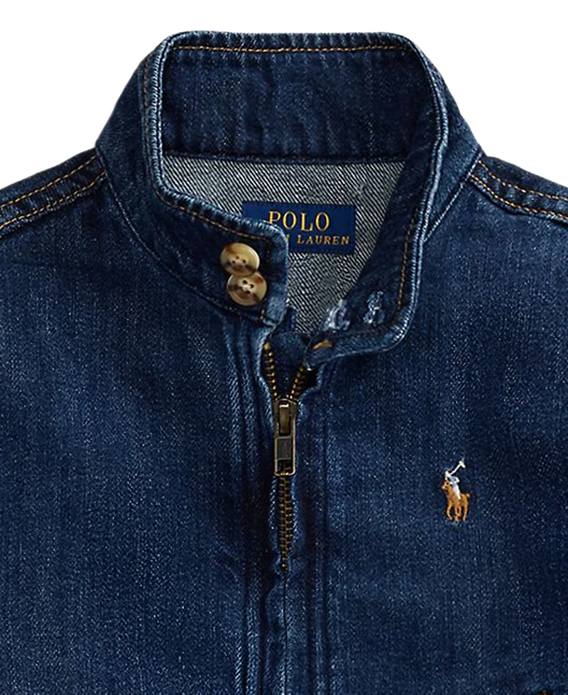 Polo Ralph Lauren Girls' 2T-6X Indigo Denim Mockneck Jacket