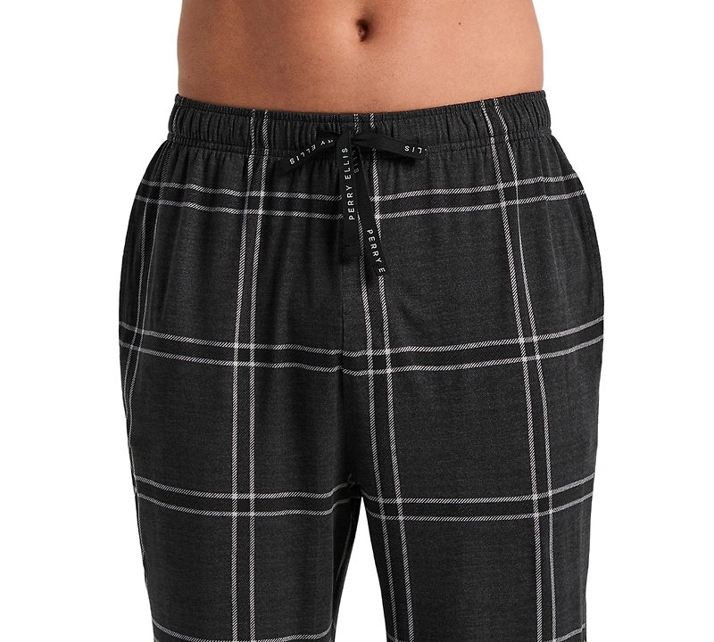 Perry Ellis Portfolio Men's Deluxe Touch Plaid Sleep Pants