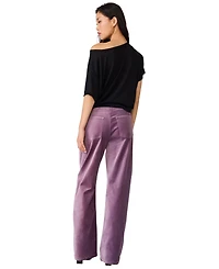 Steve Madden Women's Sydnee Velvet High-Waist Wide-Leg Pants