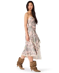 Steve Madden Women's Kamrynn High-Low Paisley-Print Lace-Trim Dress