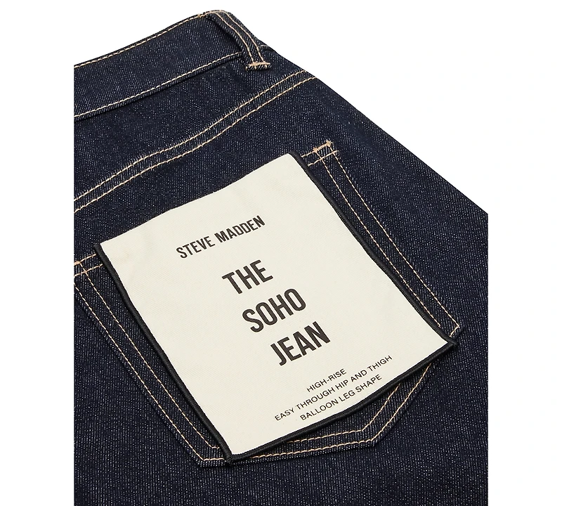 Steve Madden Women's Soho Jean Wide-Leg Balloon Jeans