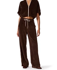 Steve Madden Women's Velour Wide-Leg Pull-On Track Pants