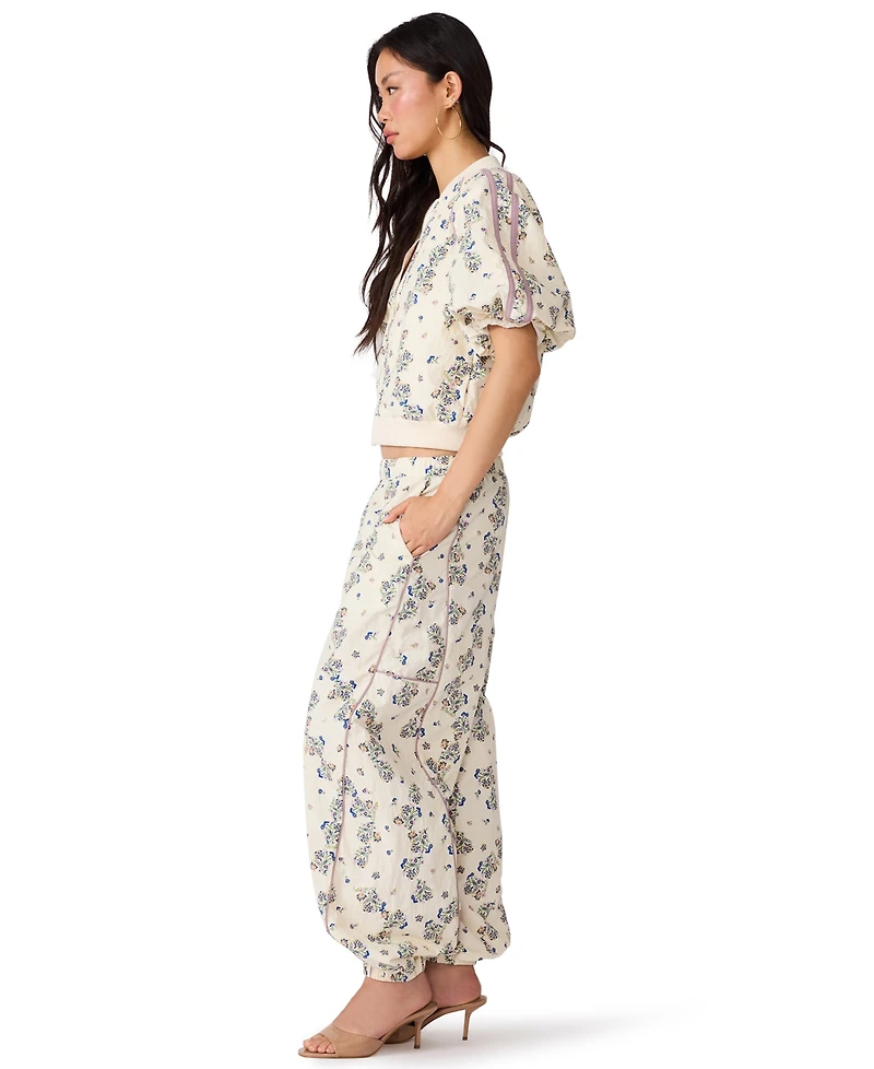 Steve Madden Women's Lyonie Cropped Floral-Print Lightweight Jacket