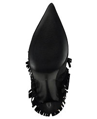 Nine West Women's Carbona Fringe Pointed Toe Stiletto Booties