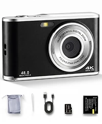Sugift 4K Digital Camera 48MP Autofocus 16X Zoom Anti-Shake for Photography Vlogging with 32GB Card