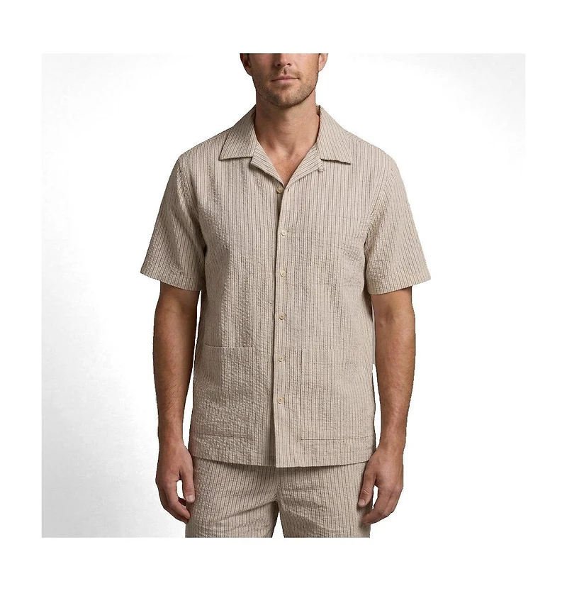 Surfside Supply Co. Men's Nate Crinkle Stripe Cabana Shirt