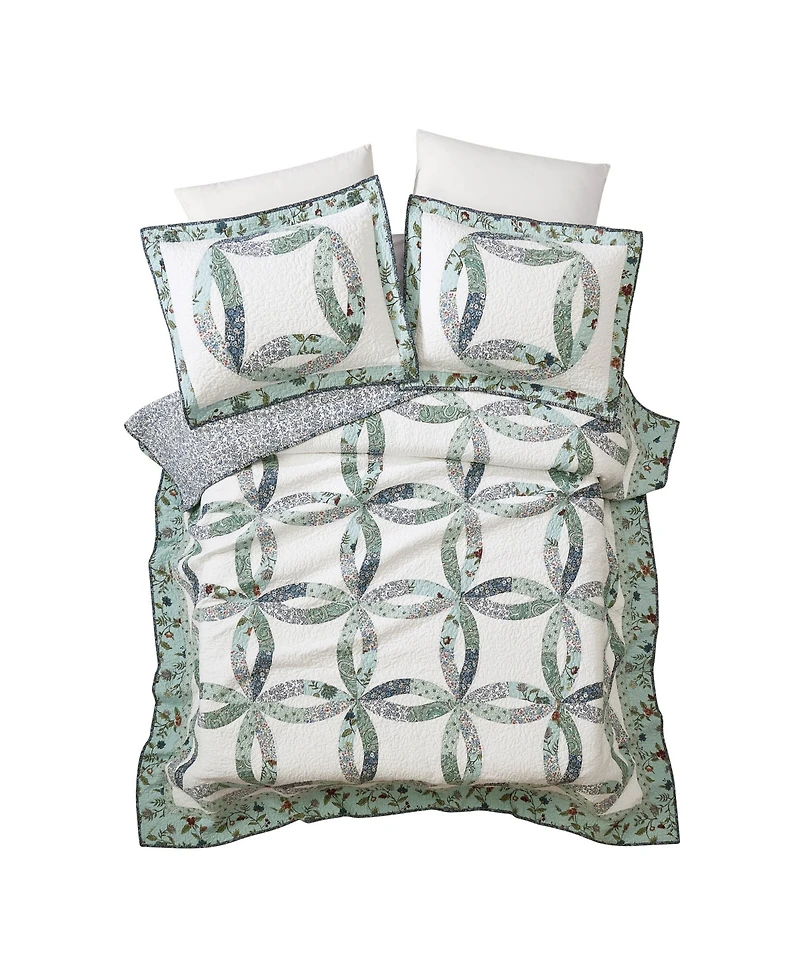 Modern Heirloom Felicity Wedding Ring Pieced 3-Piece Quilt Set