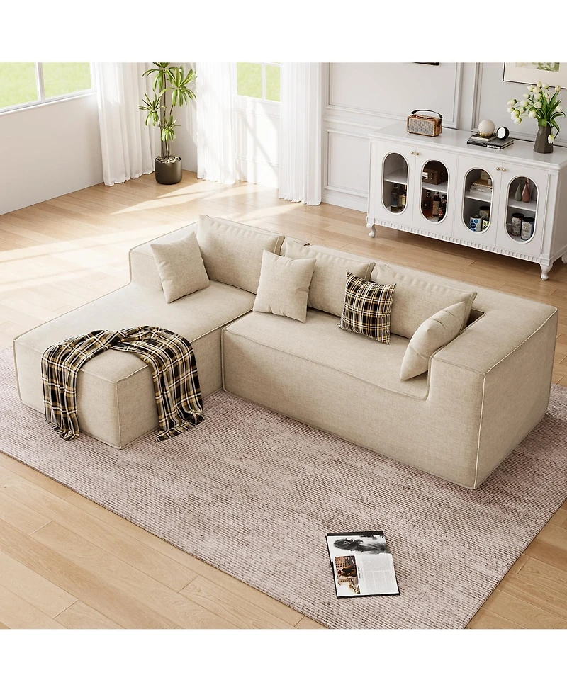 homfan Modular Sectional Couches for Living Room, Modern l Shaped Couch with Deep Seat, Cloud Upholstered Sofa Bedroom