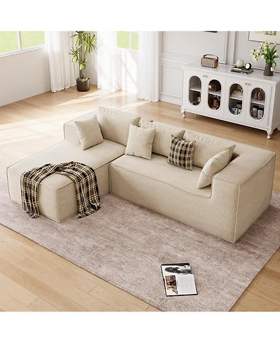 homfan Modular Sectional Couches for Living Room, Modern l Shaped Couch with Deep Seat, Cloud Upholstered Sofa Bedroom