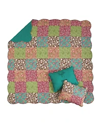 Greenland Home Fashions Danica Reversible 3-Piece Quilt Set, Full/Queen