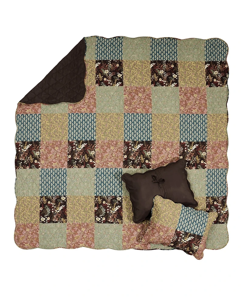 Greenland Home Fashions Hazel Reversible 3-Piece Quilt Set
