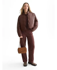 Scotch & Soda Women's Faux Leather Short Bomber Jacket