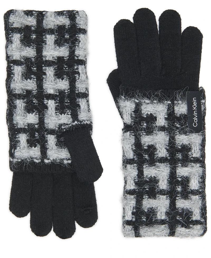 Calvin Klein Women's Grid Knit Gloves