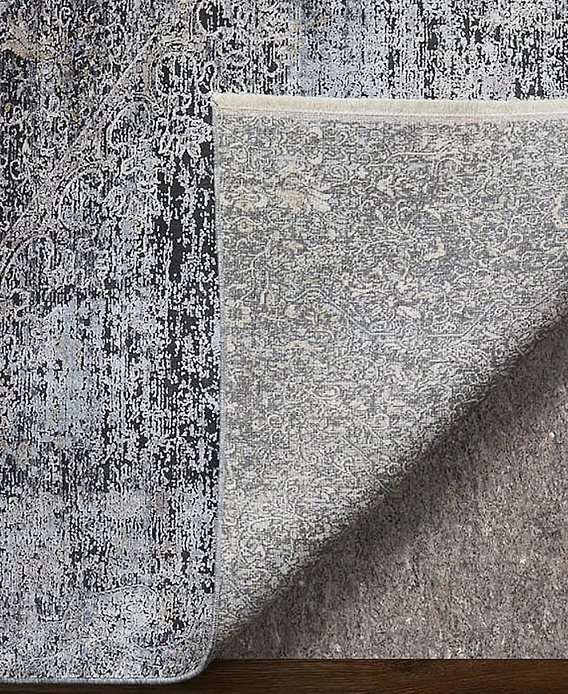Feizy Sarrant R3963 Charcoal 2'8" x 12' Runner Rug
