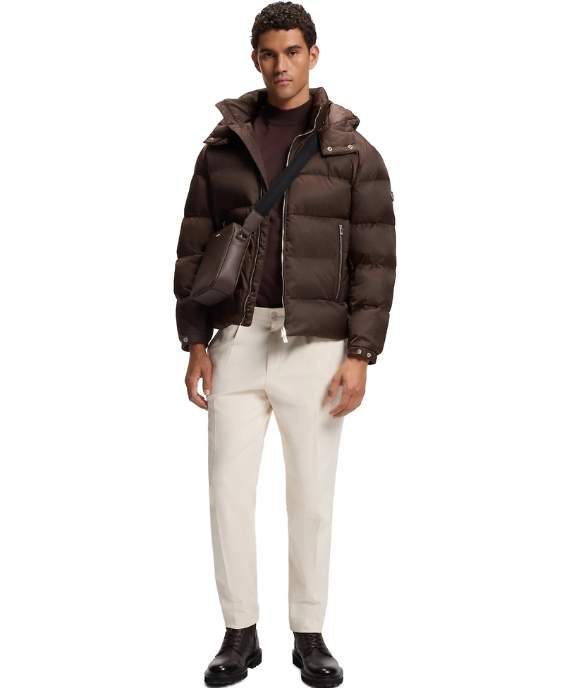 Boss by Hugo Men's Water-Repellent Padded Jacquard Jacket