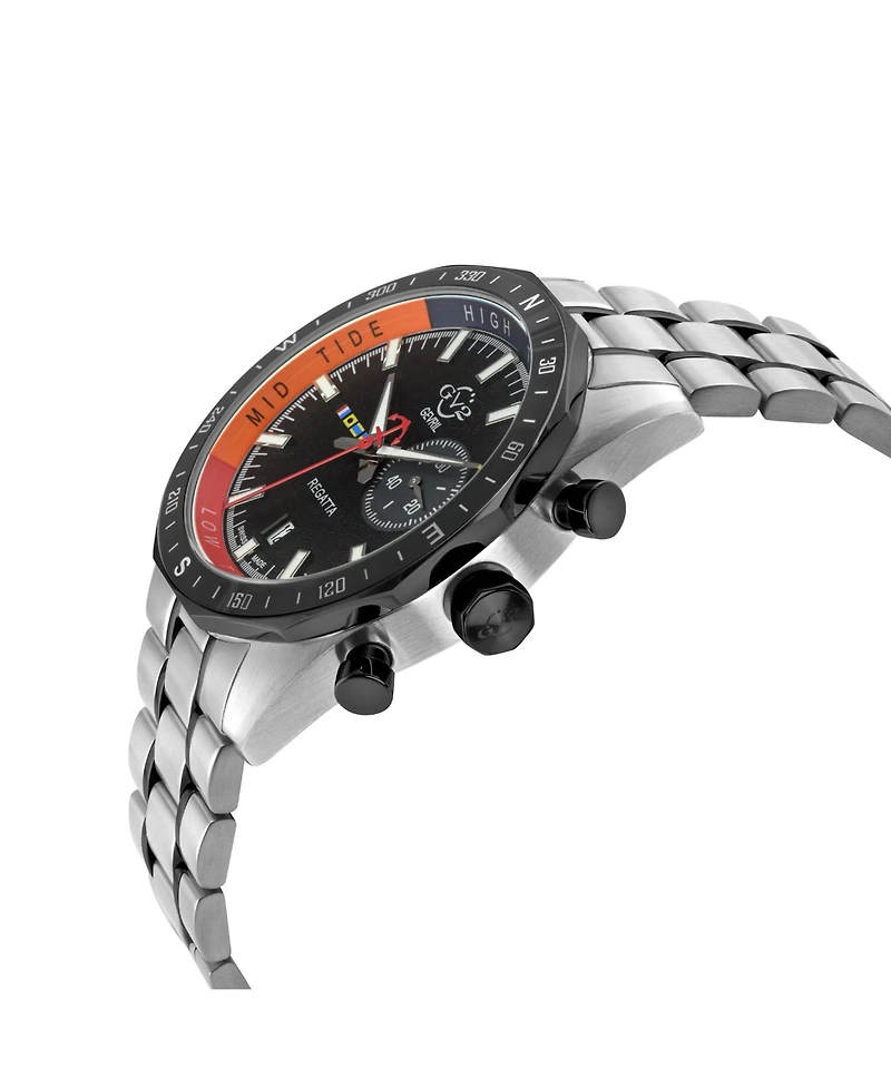 GV2 by Gevril Men's Regatta Swiss Quartz Two toned Ss Ip Bracelet Watch