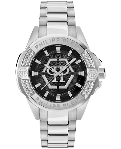 Philipp Plein Majesty Men's Silver Stainless Steel Bracelet Watch 45mm