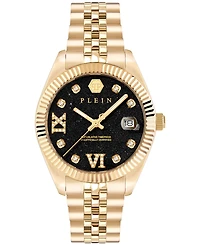Philipp Plein Date Superlative Women's Ip Yellow Gold Stainless Steel Bracelet Watch 34mm