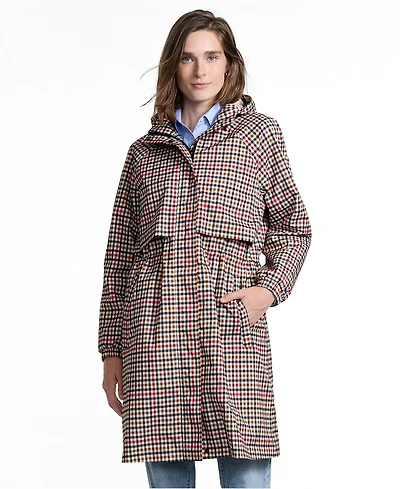 Lands' End Women's Print Squall Packable Long Raincoat