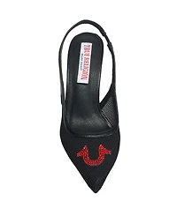 True Religion Women's Ella Mesh Horseshoe Logo Heel