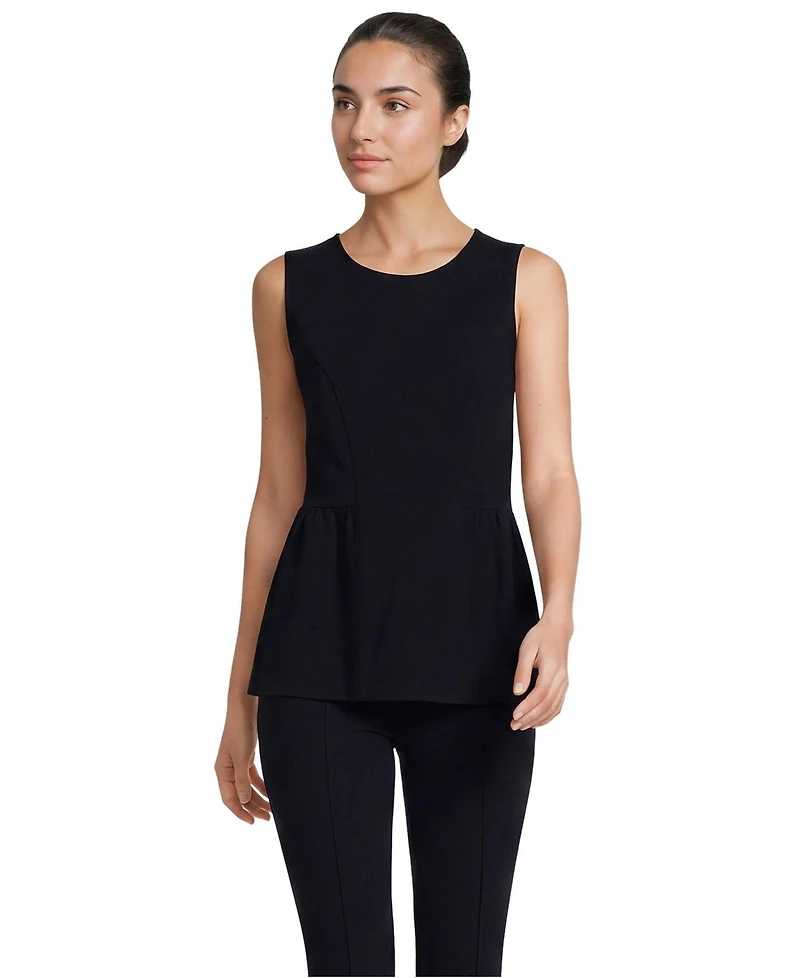Lands' End Women's Sleeveless Starfish Crew Neck Peplum Top