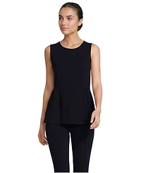 Lands' End Women's Sleeveless Starfish Crew Neck Peplum Top