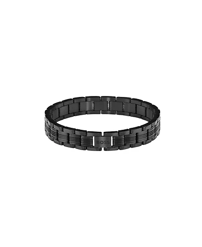 Hugo Boss Men's Boss Emblem Ionic Plated Black Steel Bracelet