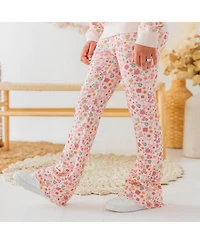 Sweet Wink Toddler Girls 2T to 4T Berry Floral Flare Legging