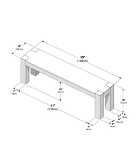 Plank+Beam Rustic Dining Bench (57.9in / 1470mm)