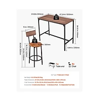 Slickblue 47 Inch Bar Height Table Set with 4 Stools for Kitchen and Dining