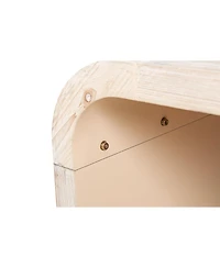 Flynama 48 Inch Curved Farmhouse Vintage Coffee Table
