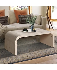 Flynama 48 Inch Curved Farmhouse Vintage Coffee Table