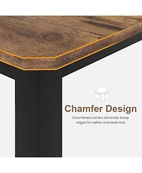 homfan 70.8" Industrial Dining Table for 6-8 – Sturdy Metal Frame, Multi-Use for Dining Room and Office