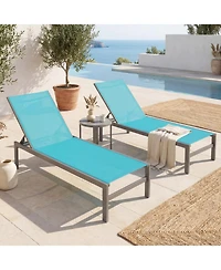 Gouun 6-Position Outdoor Chaise Lounge Chair with Rustproof Aluminium Frame