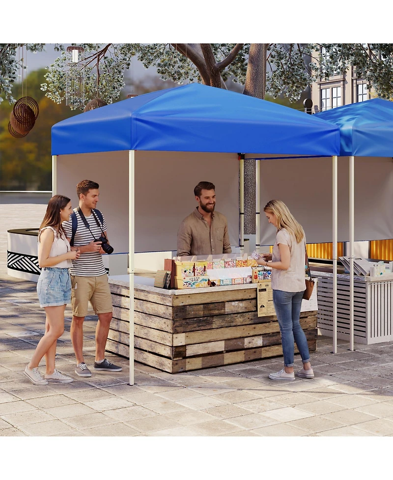 Costway Pop-Up Canopy Tent with 1 Half Sidewall, Easy Setup Folding Outdoor Sun Shelter