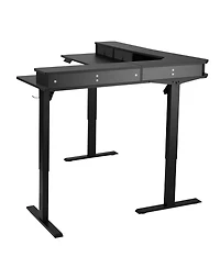 Slickblue L Corner Gaming Desk with Storage and Led Lighting