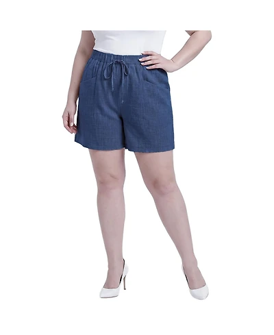 Standards & Practices Plus High-Rise Pocketed Pull-On Shorts, 6" Inseam
