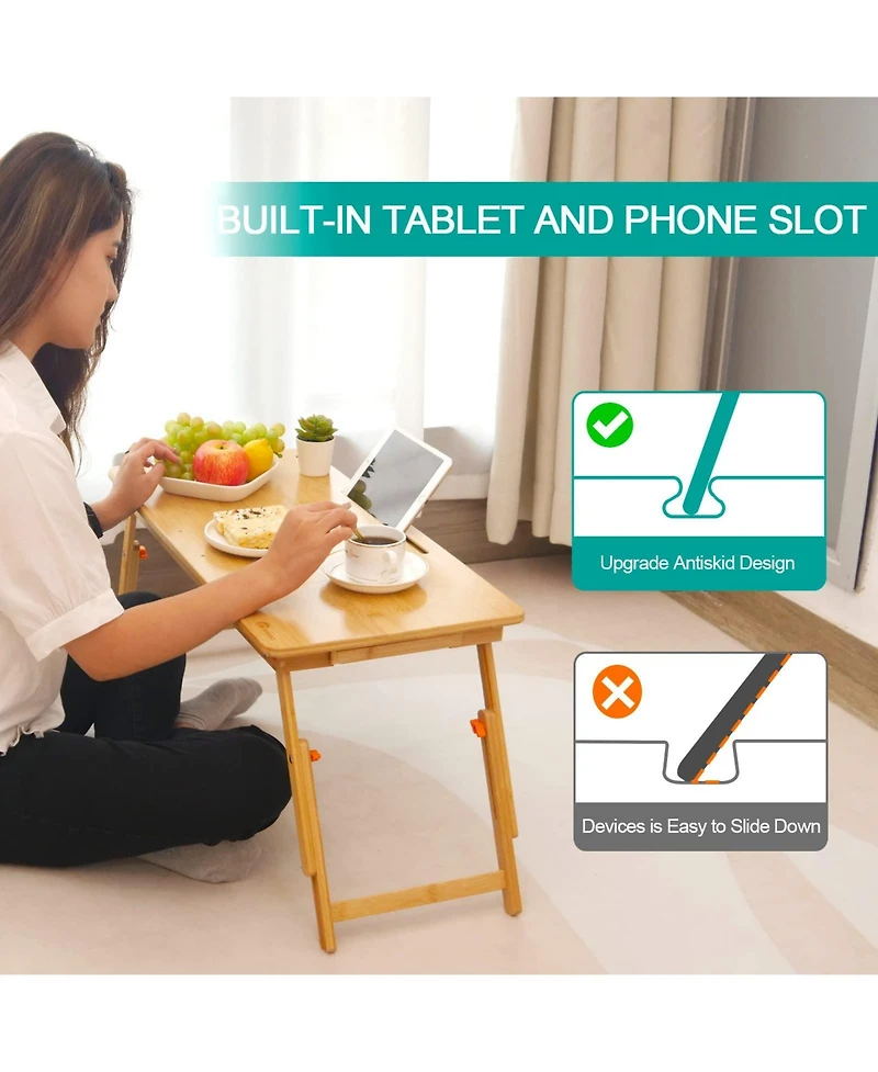 Gnuadz Lap Desk Adjustable Foldable Bed Tray with Drawer Tablet Slot
