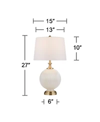 Possini Euro Design Possini Euro Kelly 27" High Fluted Glass Table Lamp Set of 2
