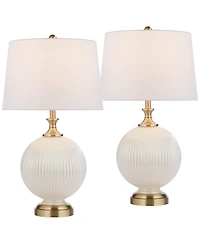 Possini Euro Design Possini Euro Kelly 27" High Fluted Glass Table Lamp Set of 2