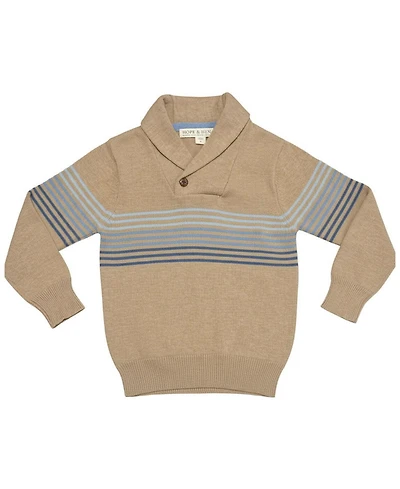 Hope & Henry Little Boys (5-7) Organic Shawl Collar Stripe Sweater