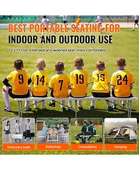 Sugift 6 ft Portable Folding Bench Hdpe Seat for Indoor Outdoor Picnic Patio Camping 1 Pack