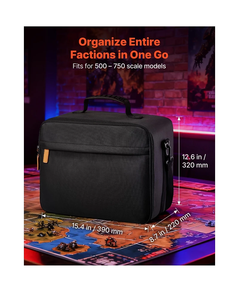Sugift Miniature Storage Carrying Figure Bag for 1:500-1:750 Scale Models with 3 Foam Layers