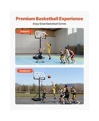 Sugift Portable Basketball Hoop with 10 ft Height Adjustment 48 in Pc Backboard and Wheels