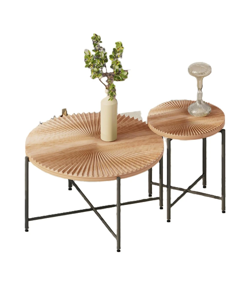 Flynama 2-Piece Radial Pattern Cylindrical Table Set