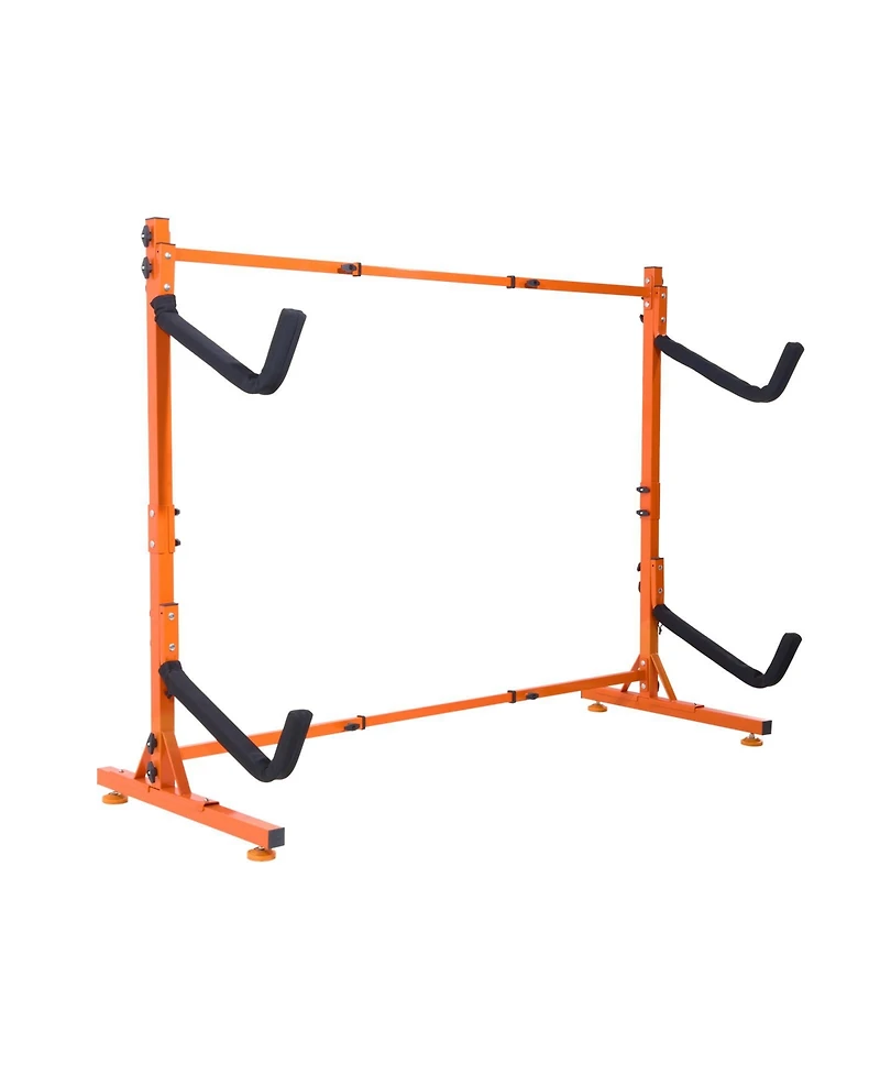 Sugift Freestanding Kayak Storage Rack for 2 Kayaks Heavy-Duty Steel Adjustable Width 175 lbs Max Load