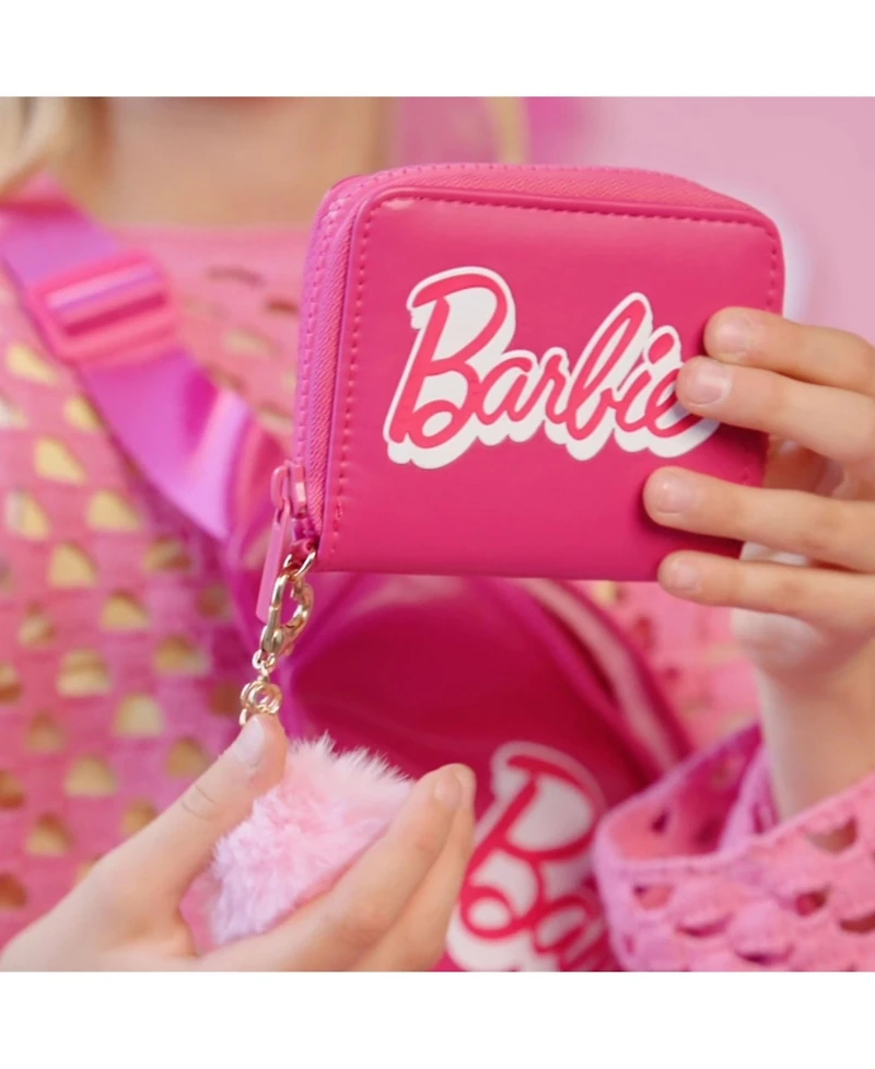 Barbie Script Kids Zip Wallet with Pom Charm