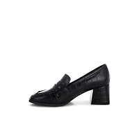 London Rag Women's Pitaka Block Heel Penny Strap Loafers