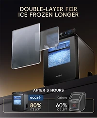 Ecozy Chillio Nugget Ice Maker, 44 lbs/Day, App Control, Self-Cleaning